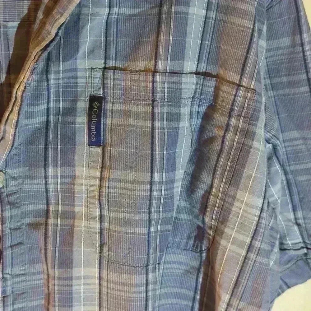 Columbia button up short sleeve, XXL, blue and white - Picture 4 of 6